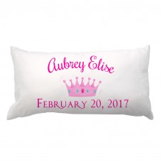4 Wooden Shoes Princess with Name and Date Lumbar Pillow FWDS1409